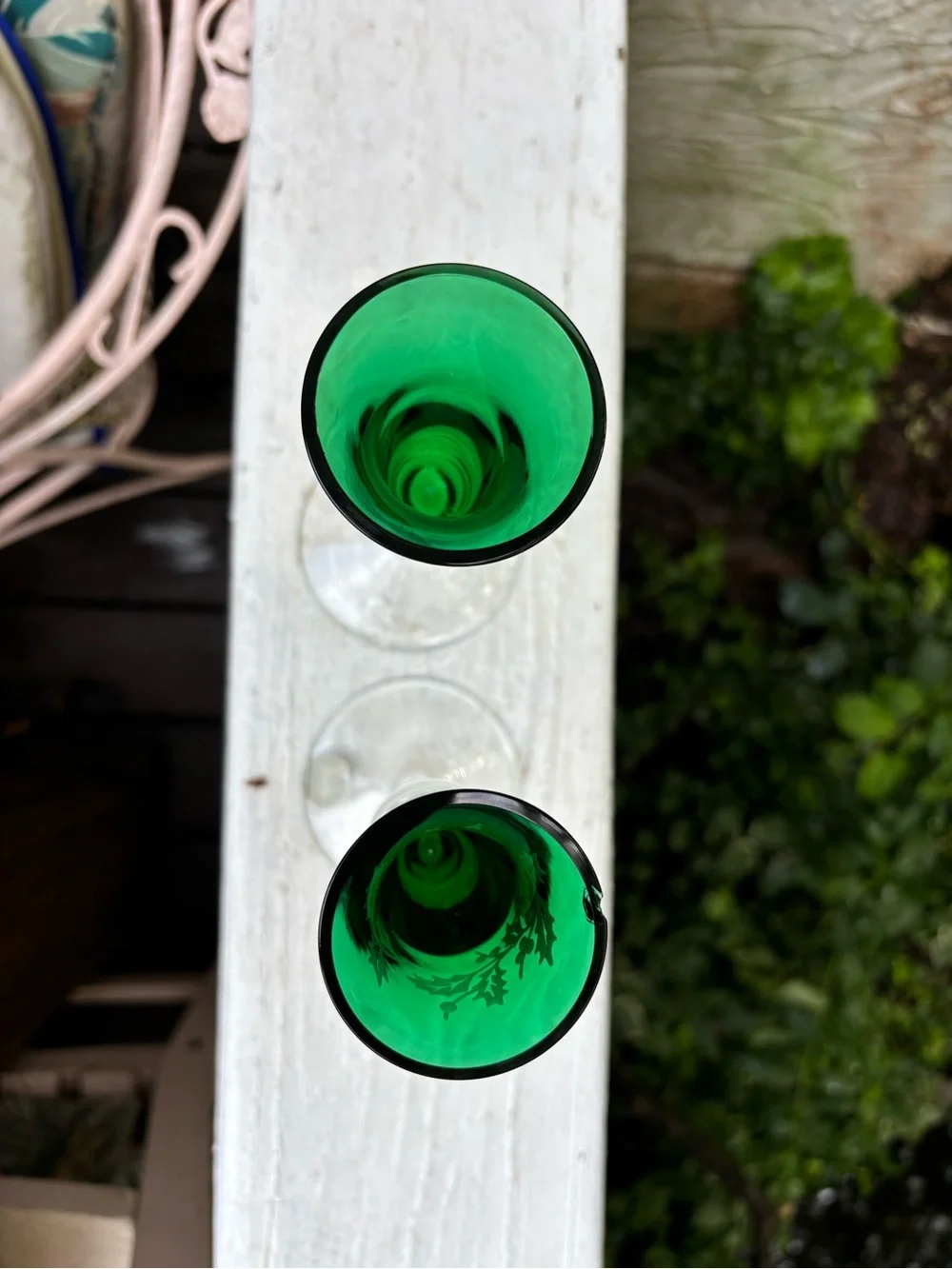 Pair of Emerald Green Crystal Candle holders